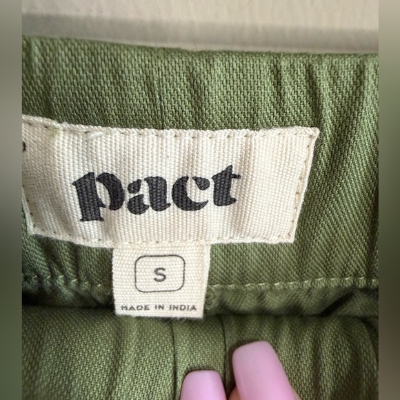 Pact Green Pullon Twill organic cotton drawstring waist pants size small - Picture 4 of 6